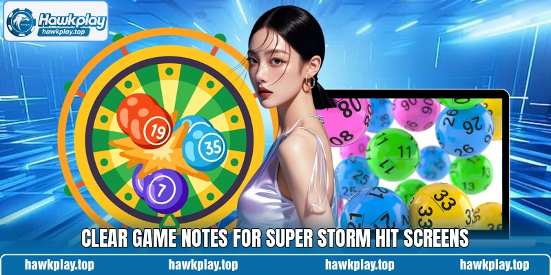 Clear game notes for Super Storm Hit screens Clear game notes for Super Storm Hit screens