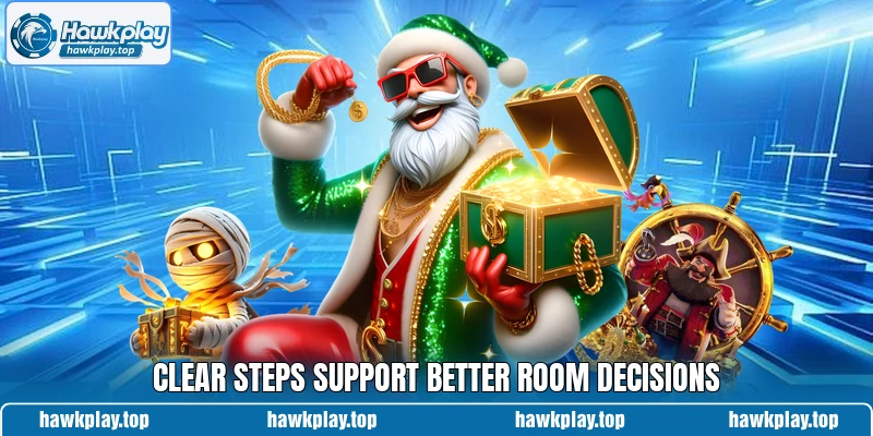 Clear steps support better room decisions Clear steps support better room decisions