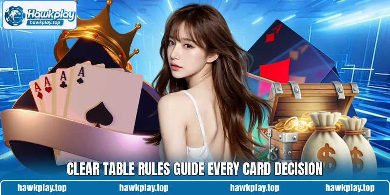 Clear table rules guide every card decision Clear table rules guide every card decision