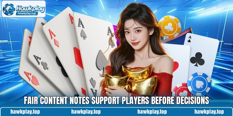 Fair content notes support players before decisions Fair content notes support players before decisions