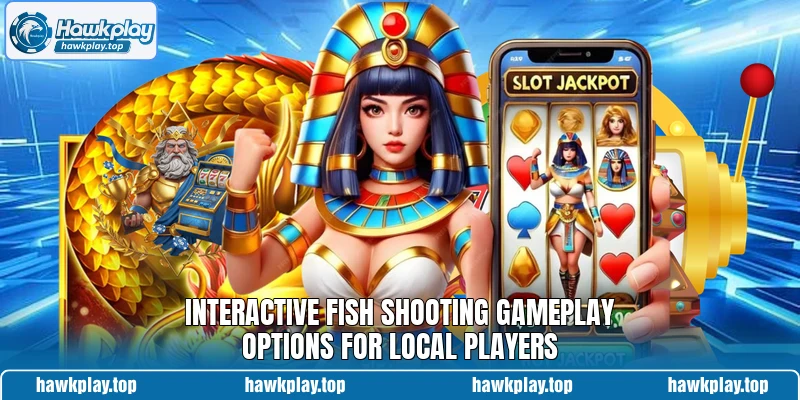 Interactive fish shooting gameplay options for local players