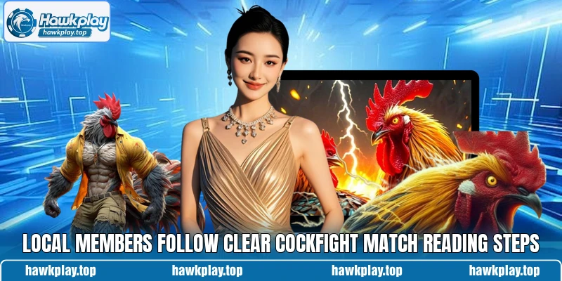 Local members follow clear cockfight match reading steps