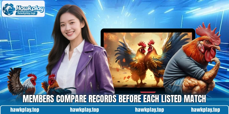 Members compare records before each listed match Members compare records before each listed match