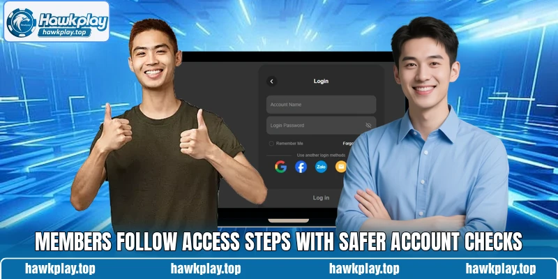 Members follow access steps with safer account checks Members follow access steps with safer account checks