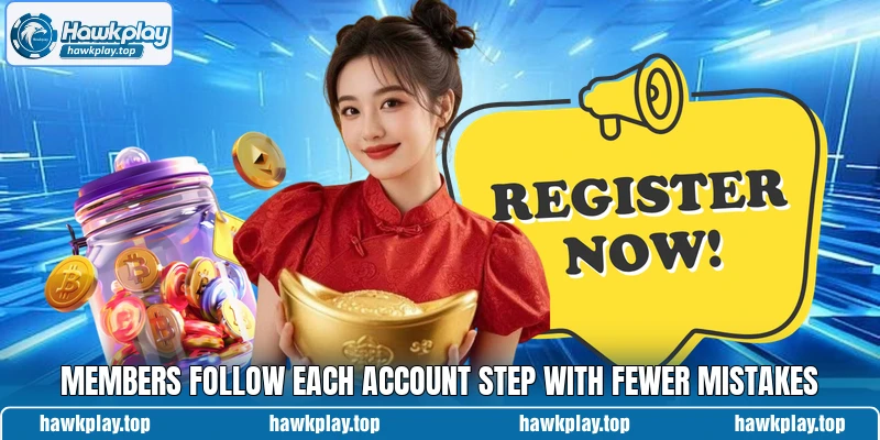 Members follow each account step with fewer mistakes Members follow each account step with fewer mistakes