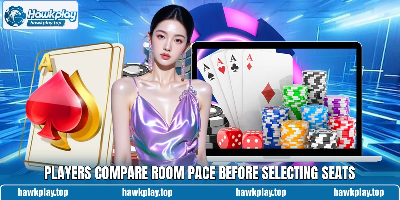 Players compare room pace before selecting seats Players compare room pace before selecting seats