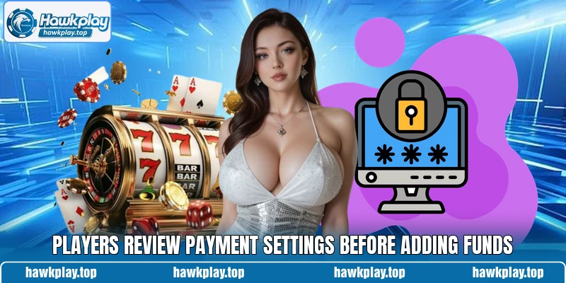 Players review payment settings before adding funds Players review payment settings before adding funds