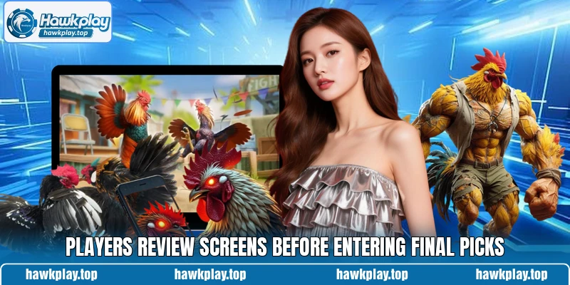 Players review screens before entering final picks Players review screens before entering final picks