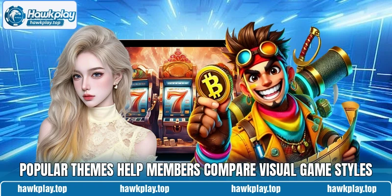 Popular themes help members compare visual game styles Popular themes help members compare visual game styles