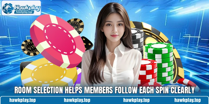 Room selection helps members follow each spin clearly Room selection helps members follow each spin clearly