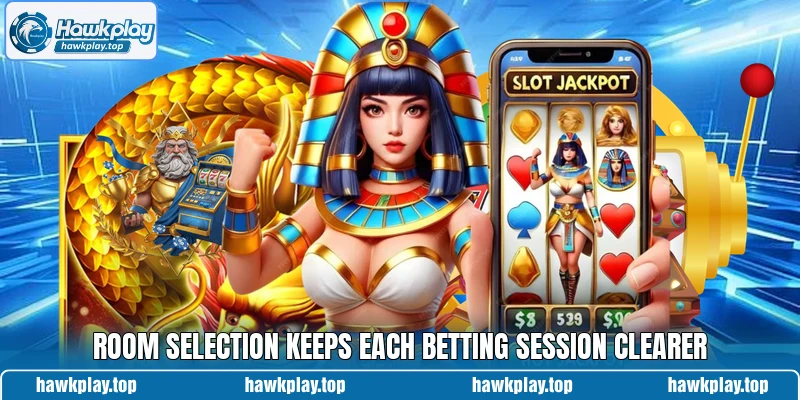Room selection keeps each betting session clearer