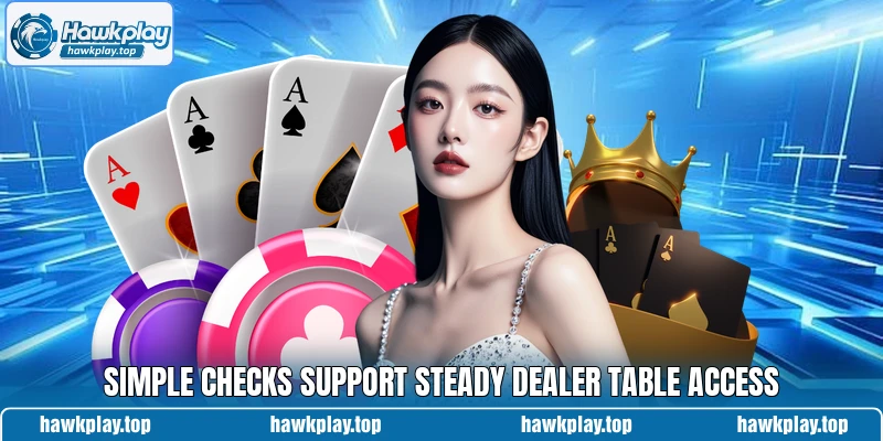 Simple checks support steady dealer table access Simple checks support steady dealer table access