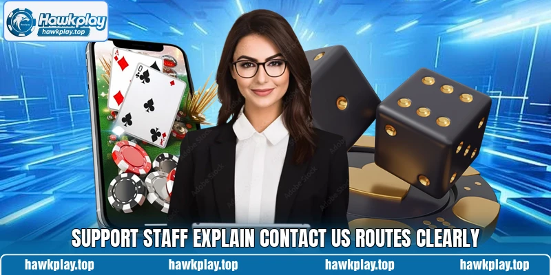 Support staff explain contact us routes clearly Support staff explain contact us routes clearly