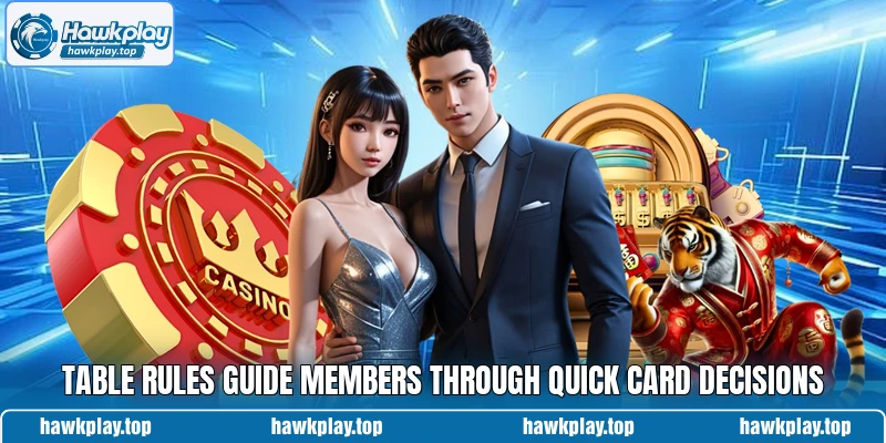 Table rules guide members through quick card decisions Table rules guide members through quick card decisions
