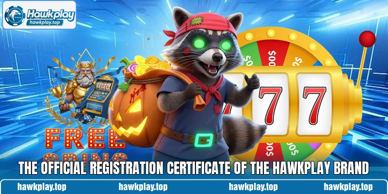 The official registration certificate of the Hawkplay brand